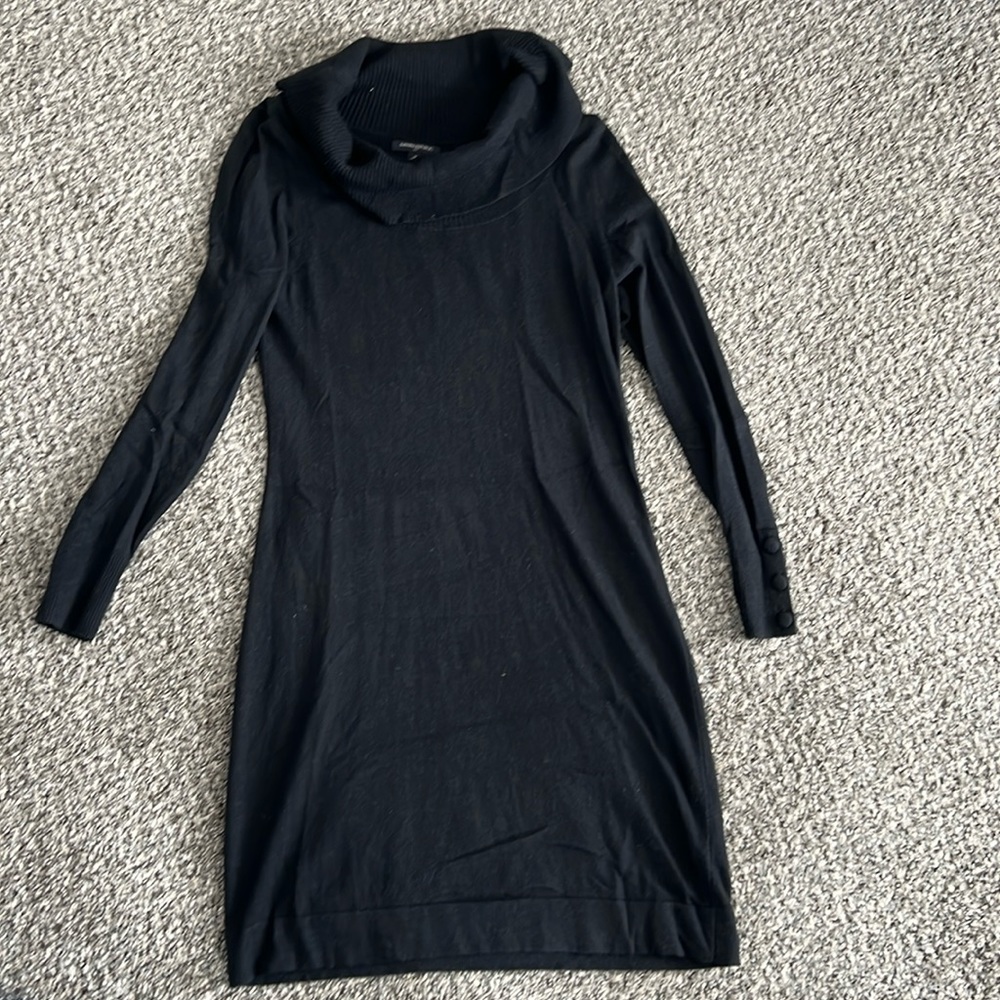Banana Republic Black Cowl Neck Sweater Dress, Size 6